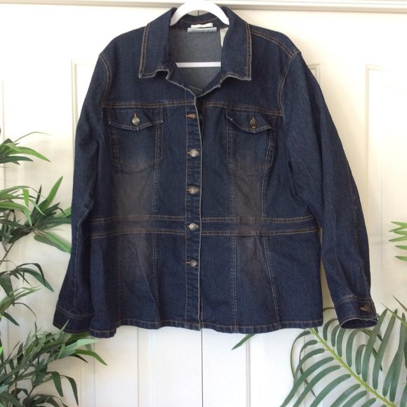 Liz Claiborne 3X Stretch Denim Jacket - Picture 1 of 5